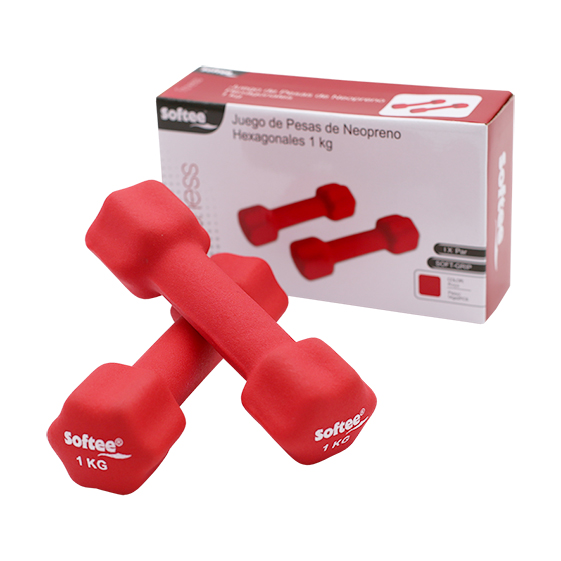 Juego Pesas Neopreno De 5 Kg - Rojo