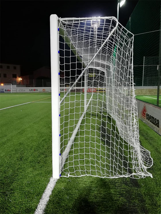 Juego porterías aluminio fútbol 7 120x100 mm fijas — FIASMED