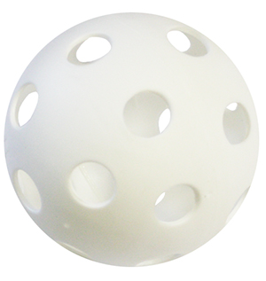  PELOTA HOCKEY/FLOORBALL CON AGUJEROS 70 MM (BLANCO, 70 MM)