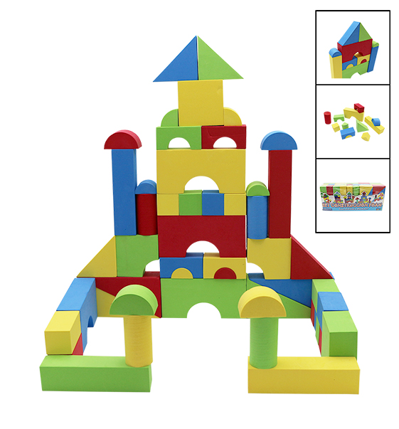  SET CONSTRUCCION FOAM 50 UNIDADES FORMAS GEOMETRICAS