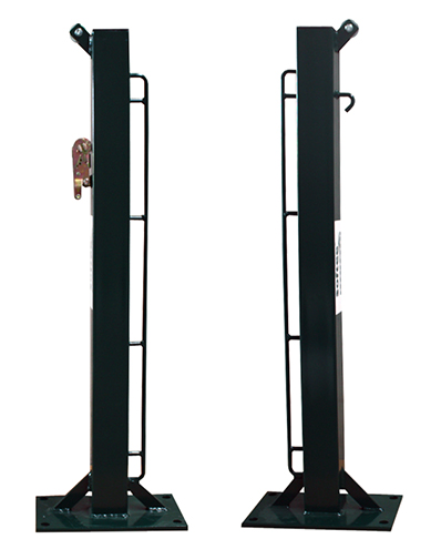 JUEGO POSTES DE PADEL FIJOS CUADRADO 80 X 80 MM CON BASE PARA ATORNILLAR -